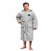 Northwest NBA Adult Plush Hooded Robe with Pockets - 100% Polyester Sherpa Blend - Machine Washable - Relaxation & Style (Golden State Warriors - Gray, One Size) view 1