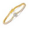 Gemsme 18K Yellow Gold Plated 3.0mm Bracelet Classic Hypoallergenic Cubic Zirconia Tennis Bracelet for Women 8.5 Inch view 1