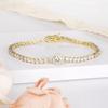 Gemsme 18K Yellow Gold Plated 3.0mm Bracelet Classic Hypoallergenic Cubic Zirconia Tennis Bracelet for Women 8.5 Inch view 3