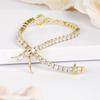 Gemsme 18K Yellow Gold Plated 3.0mm Bracelet Classic Hypoallergenic Cubic Zirconia Tennis Bracelet for Women 8.5 Inch view 4