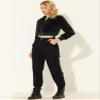 Allegra K Women's Faux Fur Coats Long Sleeve 2023 Fall Zipper Up Crop Jacket X-Large Black view 3