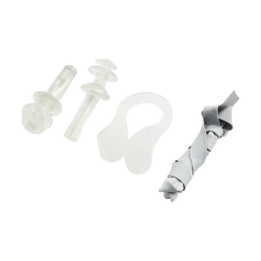 Ruilogod Swimming Protect Clear White Silicone Plastic End Clip Earplugs Set (id: d27 6bd dec 56f 504