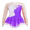 Jowowha Kids Girls Sparkly SequinsFigure Ice Skating Ballet Dance Dress Long Sleeve Keyhole Back Gymnastics Leotard Dress Purple 14 Years view 1