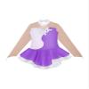 Jowowha Kids Girls Sparkly SequinsFigure Ice Skating Ballet Dance Dress Long Sleeve Keyhole Back Gymnastics Leotard Dress Purple 14 Years view 3