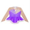 Jowowha Kids Girls Sparkly SequinsFigure Ice Skating Ballet Dance Dress Long Sleeve Keyhole Back Gymnastics Leotard Dress Purple 14 Years view 4