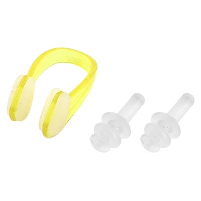 Ruilogod Clear Silicone Earplugs Yellow Plastic End Clip Set for Swim Swimming (id: 006 738 a9e 8fc 6bb