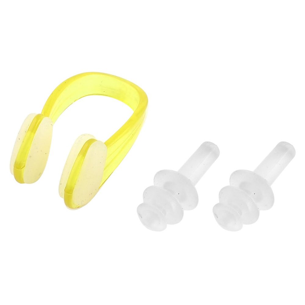 Ruilogod Clear Silicone Earplugs Yellow Plastic End Clip Set for Swim Swimming (id: 006 738 a9e 8fc 6bb