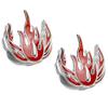 Pierced Owl 316L Stainless Steel Red Flame Saddle Spreader Ear Gauges, Sold as A Pair (16mm (5/8")) view 1