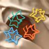 80 90s Colorful Big Acrylic Star Hoop Earrings Neon Geometric Party Accessories for Women Fluorescence Statement Jewelry-Pink view 2
