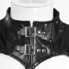 ACSUSS Mens Harness Steampunk Gothic PU Leather Shoulder Armors Buckles Body Chest Harness for Halloween Black XX-Large view 4