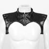 ACSUSS Mens Harness Steampunk Gothic PU Leather Shoulder Armors Buckles Body Chest Harness for Halloween Black X-Large view 2