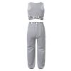 TAIKMD Kids Girls Crop Tops with Athletic Pants Tracksuit Gymnastic Active Workout Clothing Set Two Piece Dance Outfit (5-6, Gray) view 2