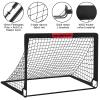 Kids Soccer Goals for Backyard Set - 2 of 4' x 3' Portable Soccer Goal Training Equipment, Pop Up Toddler Soccer Net with Soccer Ball, Stocking Stuffers for Kids Youth Outdoor Games, Sports Play Gifts view 3