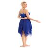 Sywiyi Women's Sleeveless High Low Leotard Dress Ballet Dance Flowy Dress Lyrical Dance Performance Costume Blue Medium view 4