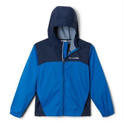 Columbia Youth Boys Glennaker Rain Jacket, Bright Indigo/Collegiate Navy, X-Small