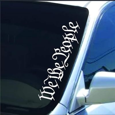 Dabbledown Large We The People Version White DD203 Lowrider Car Truck Window Windshield Lettering Decal Sticker Decals Stickers Drift Dub Lowered JDM Fresh Detailed Stance Fitment 4x4 (7" x 28")