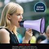 MyMealivos Portable Megaphone Bullhorn 20 Watt Power Megaphone Speaker Voice and Siren/Alarm Modes with Volume Control and Strap (Purple) view 4