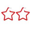 80 90s Colorful Big Acrylic Star Hoop Earrings Neon Geometric Party Accessories for Women Fluorescence Statement Jewelry-Red view 1