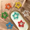80 90s Colorful Big Acrylic Star Hoop Earrings Neon Geometric Party Accessories for Women Fluorescence Statement Jewelry-Red view 3