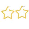 80 90s Colorful Big Acrylic Star Hoop Earrings Neon Geometric Party Accessories for Women Fluorescence Statement Jewelry-Yellow view 1
