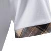 QWENTMTNTY Men's Polo Shirts with Pocket Short Sleeve Cotton Slim Fit T-Shirts Casual Quick Dry Patchwork Jersey Golf Tees E-White view 4