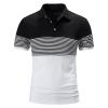 QWENTMTNTY Men's Polo Shirts with Pocket Short Sleeve Cotton Slim Fit T-Shirts Casual Quick Dry Patchwork Jersey Golf Tees J-White view 1