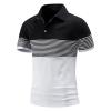 QWENTMTNTY Men's Polo Shirts with Pocket Short Sleeve Cotton Slim Fit T-Shirts Casual Quick Dry Patchwork Jersey Golf Tees J-White view 2