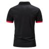 QWENTMTNTY Men's Polo Shirts with Pocket Short Sleeve Cotton Slim Fit T-Shirts Casual Quick Dry Patchwork Jersey Golf Tees I-Black view 3