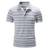 QWENTMTNTY Men's Polo Shirts with Pocket Short Sleeve Cotton Slim Fit T-Shirts Casual Quick Dry Patchwork Jersey Golf Tees K-White view 1