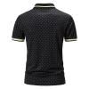 QWENTMTNTY Men's Polo Shirts with Pocket Short Sleeve Cotton Slim Fit T-Shirts Casual Quick Dry Patchwork Jersey Golf Tees H-Black view 3