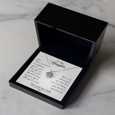 zapbest Crown Pendant Necklace Luxury Box to My Daughter Necklace, Necklace for Daughter, Birthday Necklace, Graduation Necklace, from Dad, Mom, Crown Penda