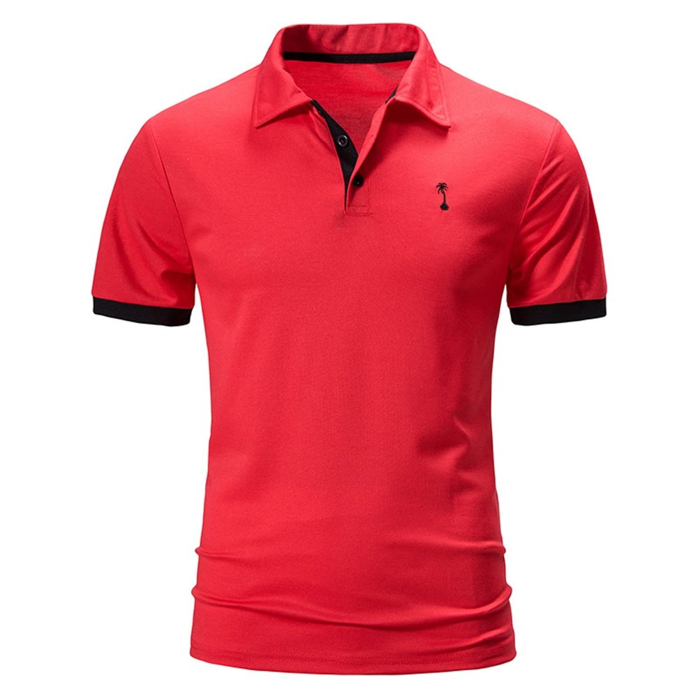 QWENTMTNTY Men's Polo Shirts with Pocket Short Sleeve Cotton Slim Fit T-Shirts Casual Quick Dry Patchwork Jersey Golf Tees