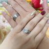 Ahloe Jewelry CEJUG 18k Gold Wedding Ring Sets for Him and Her Womens Mens Titanium Stainless Steel Rings Bands 1.5Ct Cz Couple Rings Size 10&8 view 3