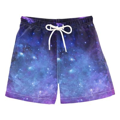 Aflyko Boys' Board Shorts Galaxy Blue Purple Swim Trunk Beach Swimwear 3T