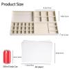 AIRZSNRY Velvet Jewelry Organizer for Drawer, Stackable Jewelry Storage Trays in Dresser, Small Drawer Inserts Display Case for Rings Stud Necklaces Accessories, Set of 8 view 3