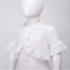 FEESHOW Little Girls Short Sleeve Knitted Bolero Cardigan Shrug Lace-up Straps Front Top Cover up Sweater White 3-6 Years view 4