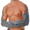 QinCiao Mens Mesh See Through One Pair Long Ultra-thin Stretchy Gloves Sun UV Protection Grey One Size view 2
