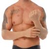 QinCiao Mens Mesh See Through One Pair Long Ultra-thin Stretchy Gloves Sun UV Protection Nude One Size view 3