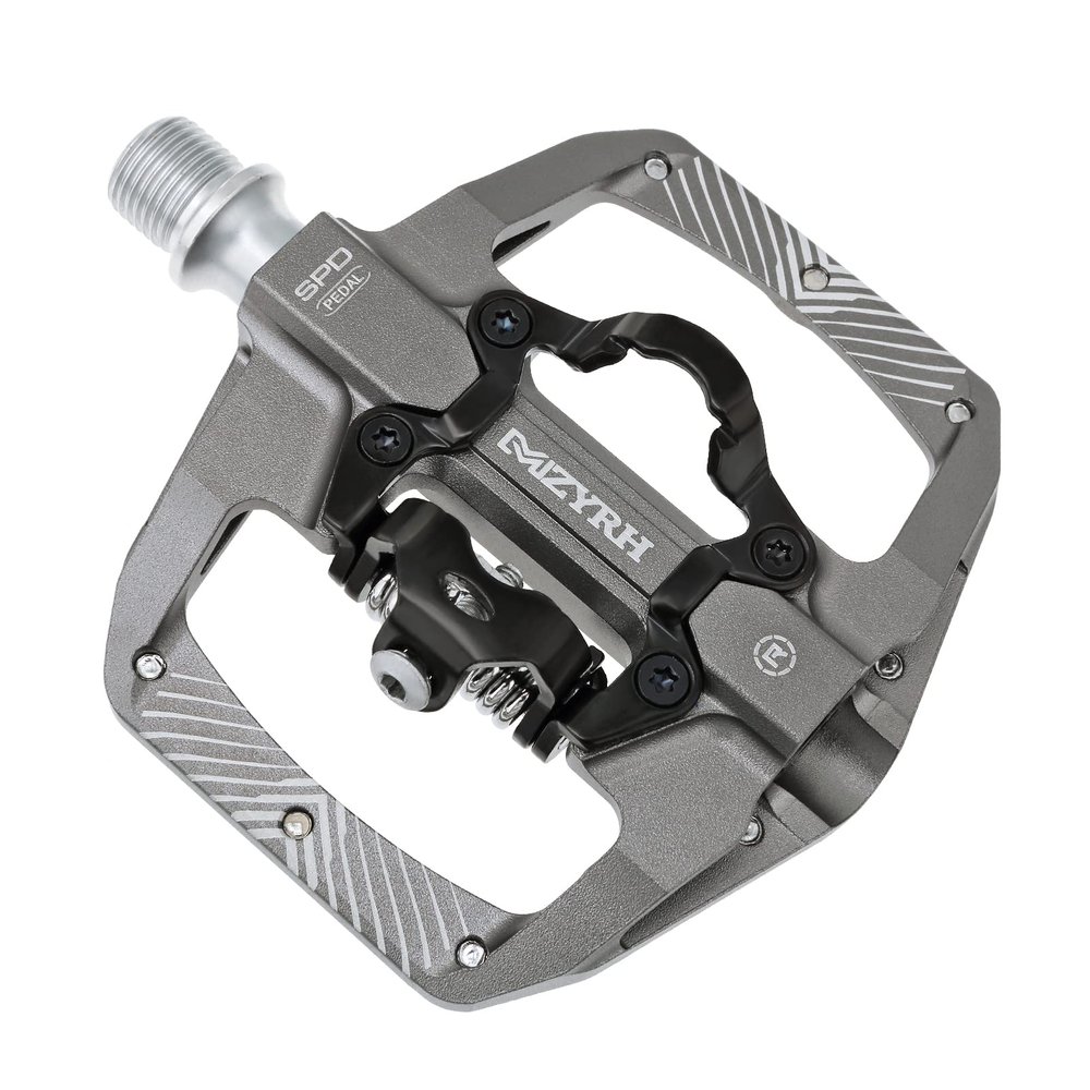 MZYRH Pedal,MTB Mountain Bike Pedals Compatible with Dual Function Sealed Clipless Aluminum 9/16" Bicycle Flat Platform with Cleats for Road, MTB (TI)