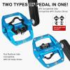 MZYRH Pedal,MTB Mountain Bike Pedals Compatible with Dual Function Sealed Clipless Aluminum 9/16" Bicycle Flat Platform with Cleats for Road, MTB (Blue) view 2