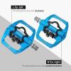 MZYRH Pedal,MTB Mountain Bike Pedals Compatible with Dual Function Sealed Clipless Aluminum 9/16" Bicycle Flat Platform with Cleats for Road, MTB (Blue) view 3