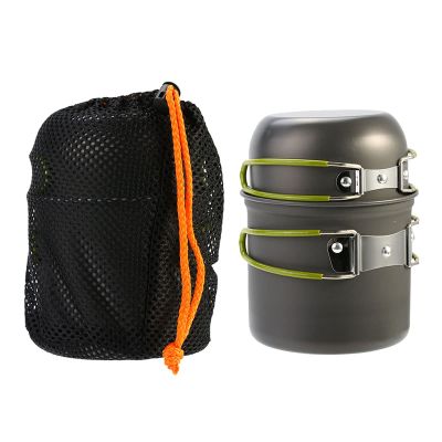 Portable Camping Cookware Mess Kit,plplaaoo Aluminium Alloy Camping Cookware Set Lightweight Camping Pot Survival Cooking Kit for Outdoor Camping, Hiking and Picnic, Backpacking Cookware