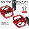 MZYRH Pedal,MTB Mountain Bike Pedals Compatible with Dual Function Sealed Clipless Aluminum 9/16" Bicycle Flat Platform with Cleats for Road, MTB (Red) view 2