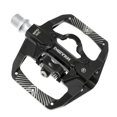 MZYRH Pedal,MTB Mountain Bike Pedals Compatible with Dual Function Sealed Clipless Aluminum 9/16" Bicycle Flat Platform with Cleats for Road, MTB (Black)