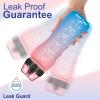 AIDEAMART 24 OZ Motivational Kids Water Bottle With Time Marker,Straw Lid,Leak Proof, Tritan BPA Free Sports Water Bottle Pink-Blue(1 Lid) view 3