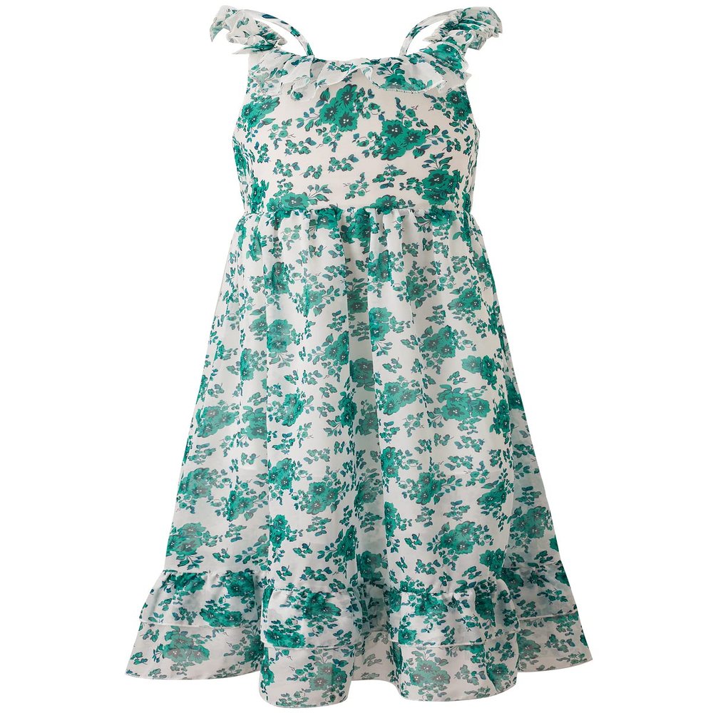 Bonny Billy Girls' Spaghetti Straps Casual Bohemian Beach Maxi Long Dress 11-12 Years Green-2