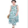 Bonny Billy Girls' Spaghetti Straps Casual Bohemian Beach Maxi Long Dress 11-12 Years Green-2 view 2