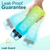 AIDEAMART 24 OZ Motivational Kids Water Bottle With Time Marker,Straw Lid,Leak Proof, Tritan BPA Free Sports Water Bottle Blue-Yellow(1 Lid) view 3