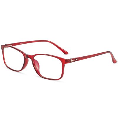 ANRRI Non Prescription Glasses for Women Clear Lens Classic Square Red Frame Eyewear Men