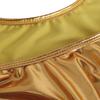 LiiYii Womens Shiny Bodysuits One Piece High Cut Leotard Swimsuit Monokini Swimwear Bathing Suit Gold One Size view 4
